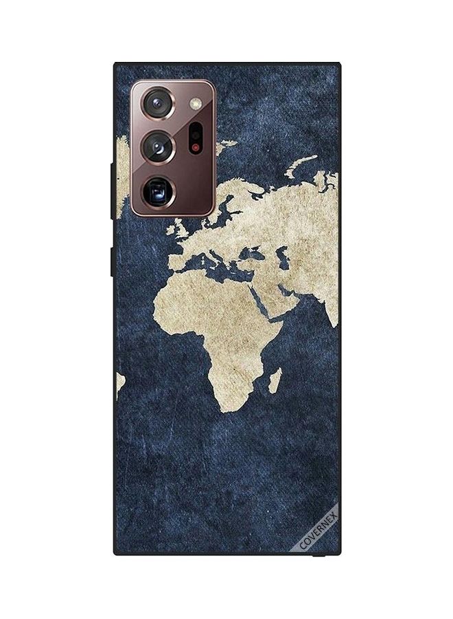 كوفرنيكس غطاء حماية واق لهاتف سامسونج جالاكسي نوت 20 ألترا بنمط خريطة على جينز - Image 1