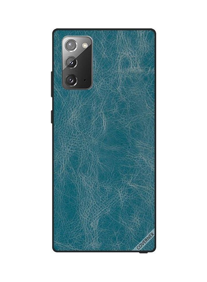 كوفرنيكس غطاء حماية واق لهاتف سامسونج جالاكسي نوت 20 بطبعة تصميم نمط جلدي بلون أزرق - Image 1