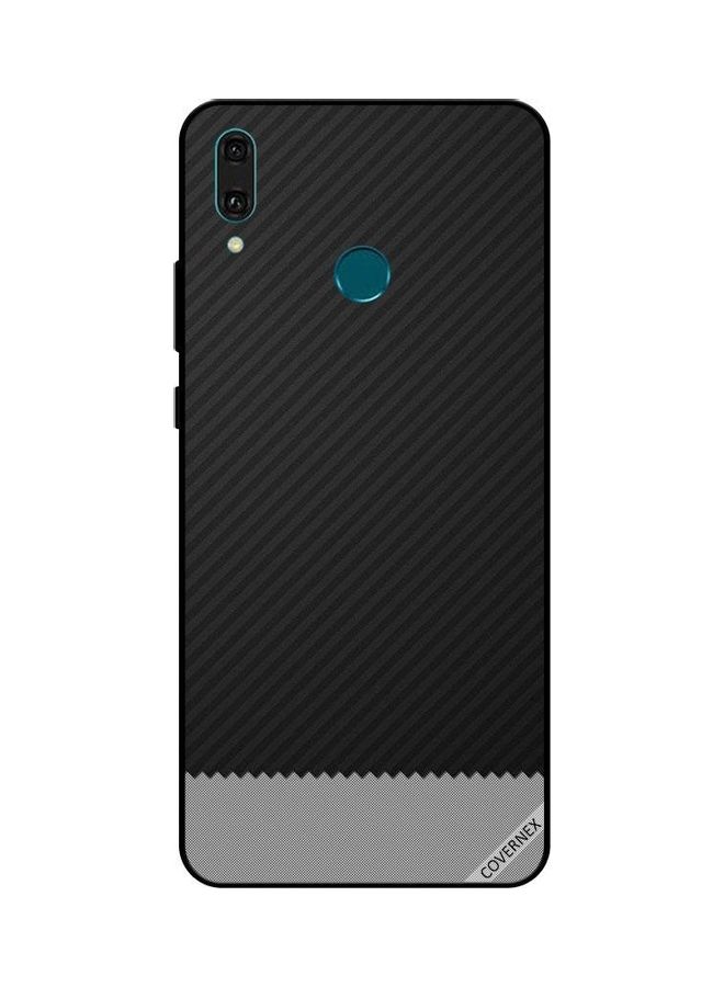 Covernex Printed Protective Case Cover For Huawei Y9 2019 Black And Grey Strips Pattern - Image 1