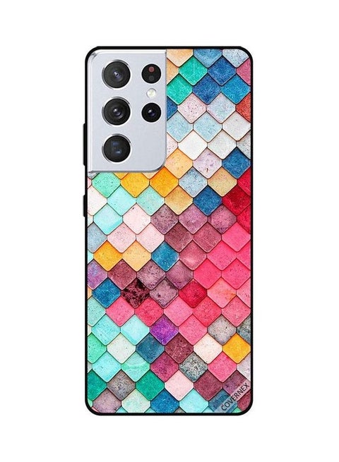 Protective Case Cover For Samsung Galaxy S21 Ultra 5G Diamond Square Shape Pattern