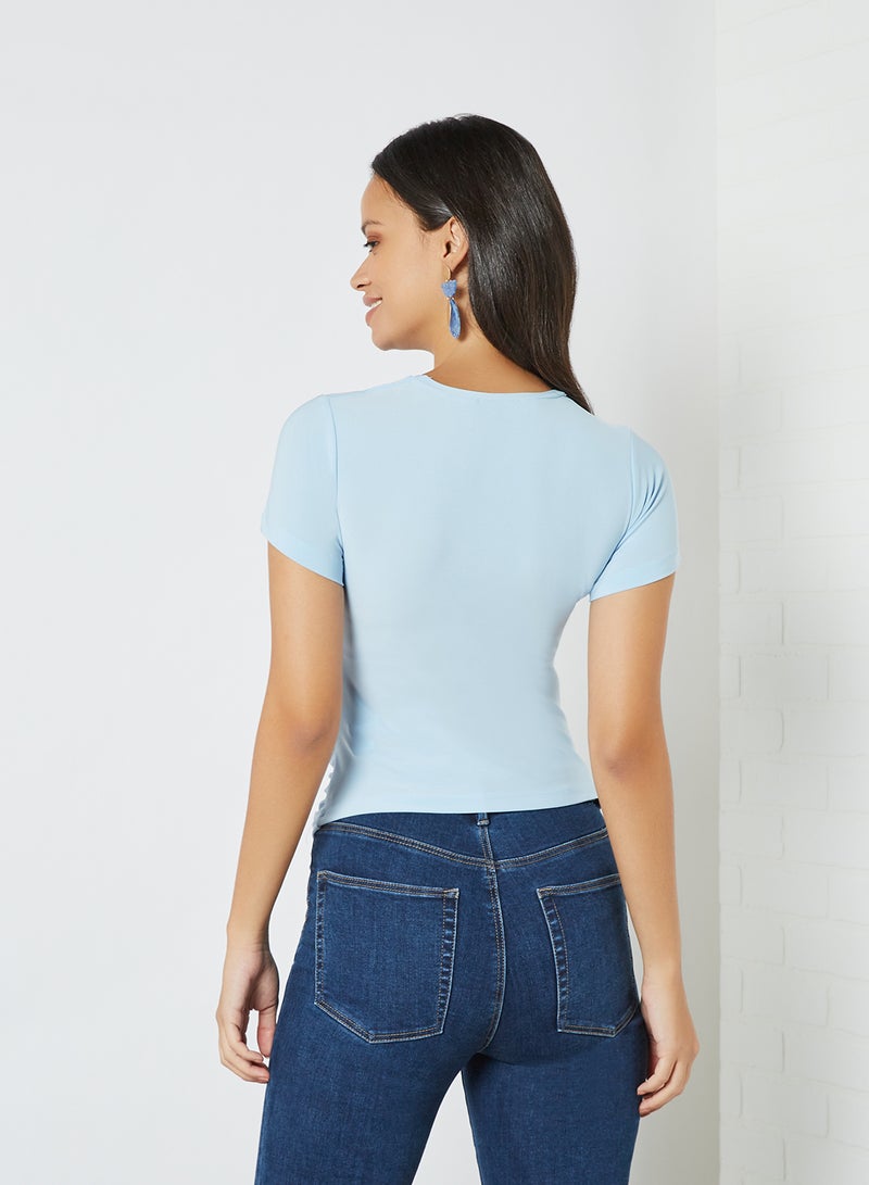 trendyol - Ruched Front Top Blue - Image 1