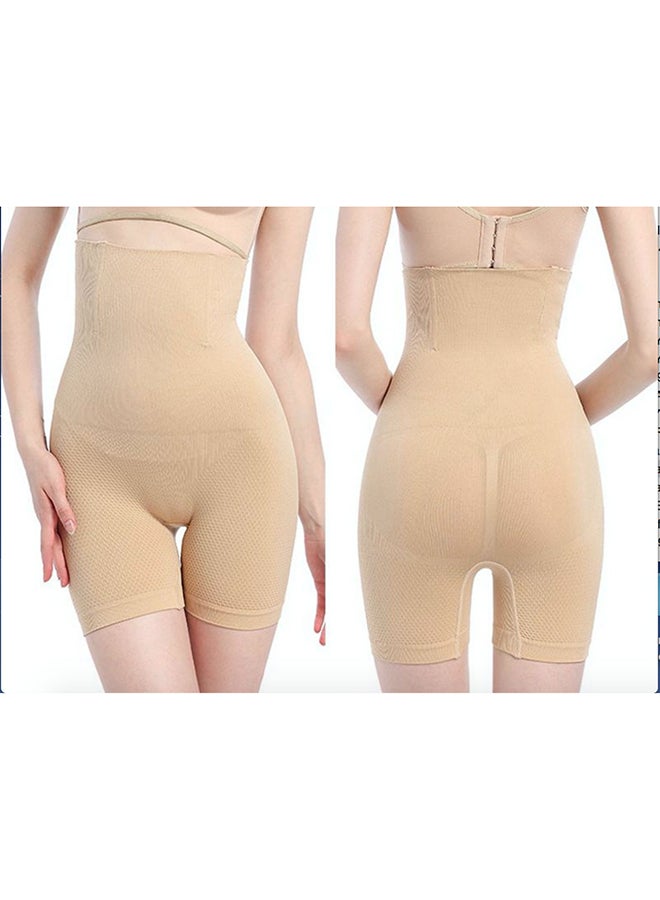 Glamroot - Women’s No Rolling Down Shapewear Body Shaper Tummy Control/Tummy Tucker High Waist Thigh Slimmer Shorts Panties Beige - Image 1