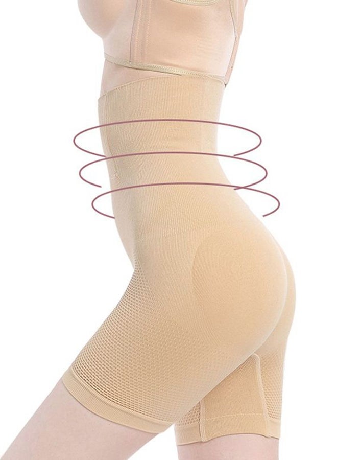 Glamroot - Women’s No Rolling Down Shapewear Body Shaper Tummy Control/Tummy Tucker High Waist Thigh Slimmer Shorts Panties Beige - Image 1