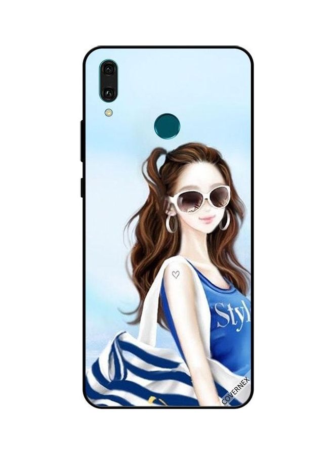 Covernex Printed Protective Case Cover For Huawei Y9 2019 Blue Shirt Style - Image 1