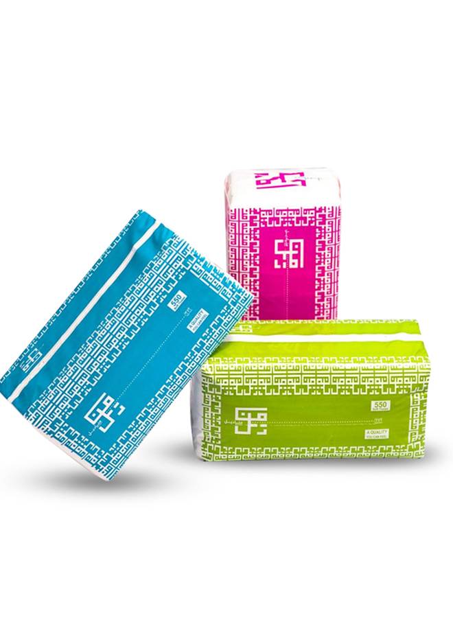 Manadeel - Facial Tissue Bag 550 Tissues, Pack of 3 - Image 1