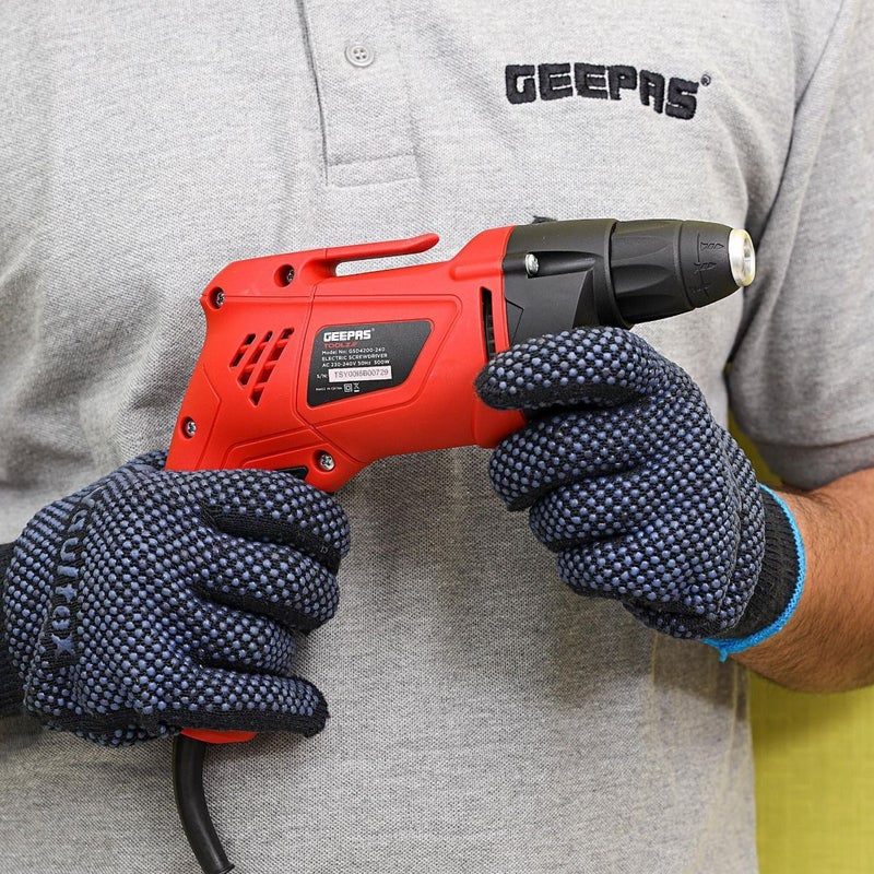 GEEPAS - Electric Screw Driver  - Variable Speed 0 to 4200 RPM | Forward & Reverse Button with Lock-On Switch | Trigger-Lock | Ideal for Drilling, Screw Tightening & Loose Red/Black - Image 1
