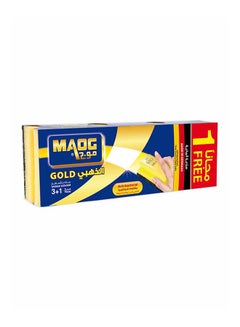 Maog 4-Piece Gold Sponge With Scrubber Yellow 
