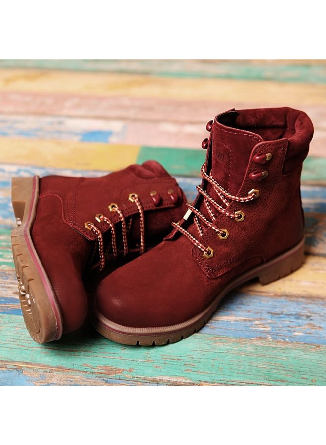 Levent - Lace Up Ankle Boots Burgundy - Image 1