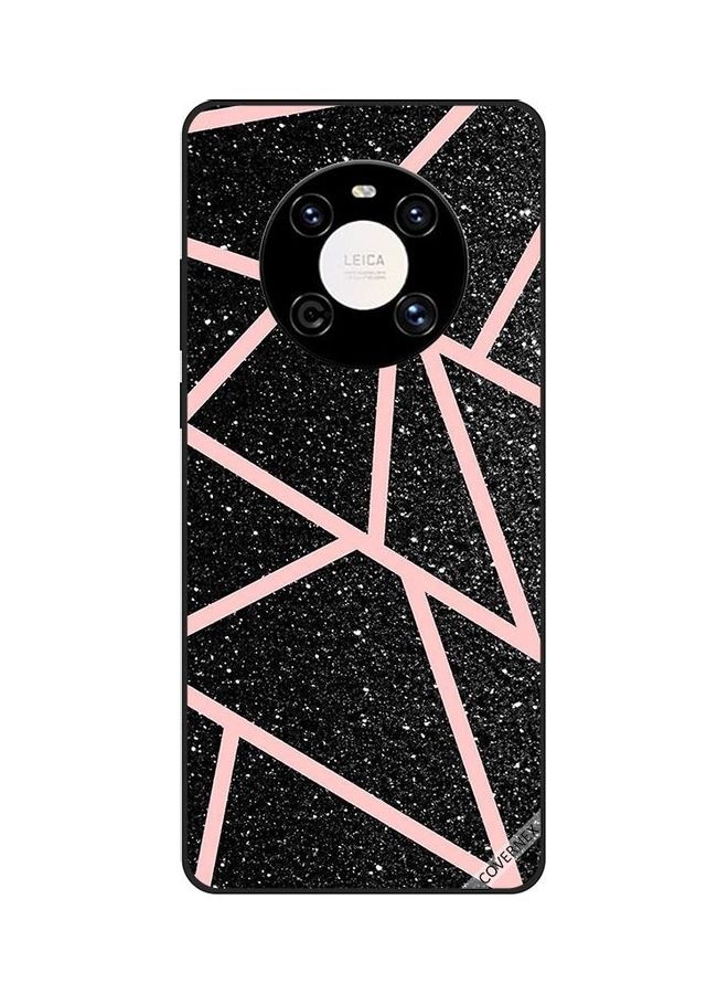 Covernex Protective Case Cover For Huawei Mate 40 Black Gliters Light Pink Paths Pattern - Image 1