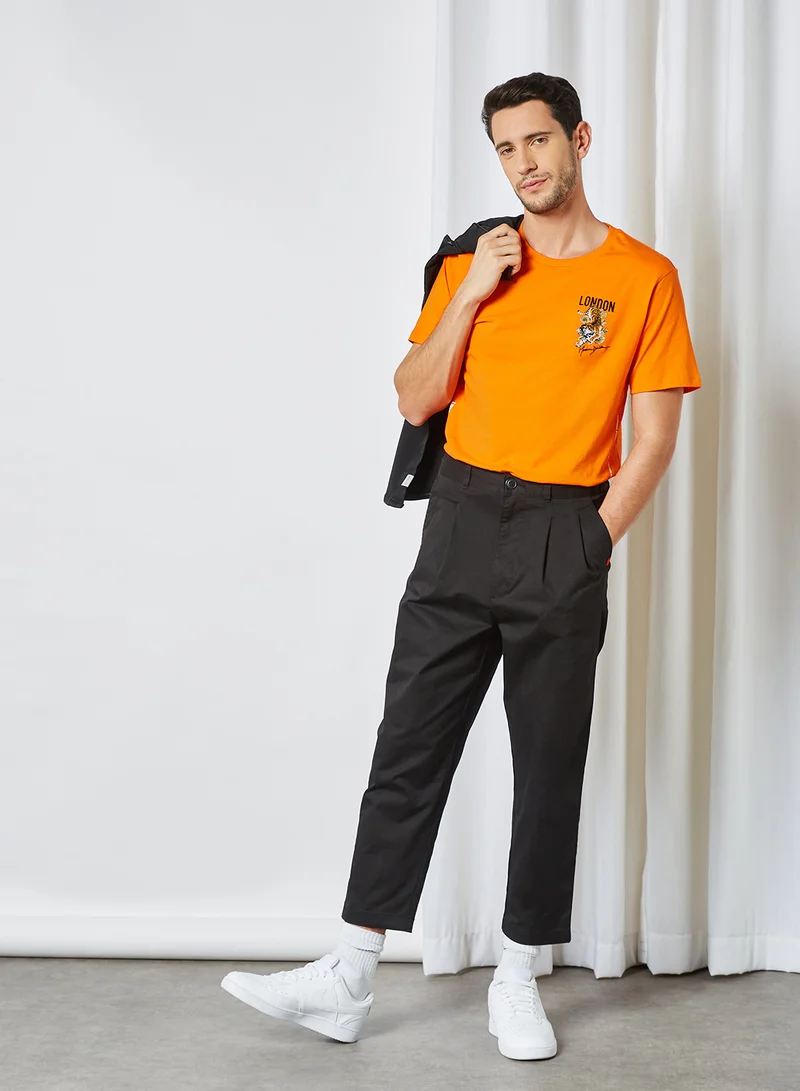 MUSIUM DIV. Short Sleeve Logo T-Shirt Orange