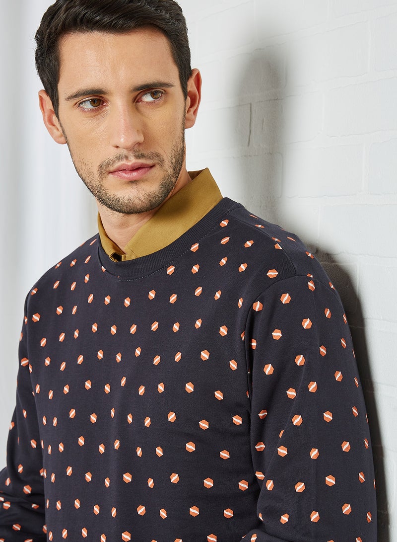 Only & Sons - All Over Print Sweatshirt Blue - Image 1