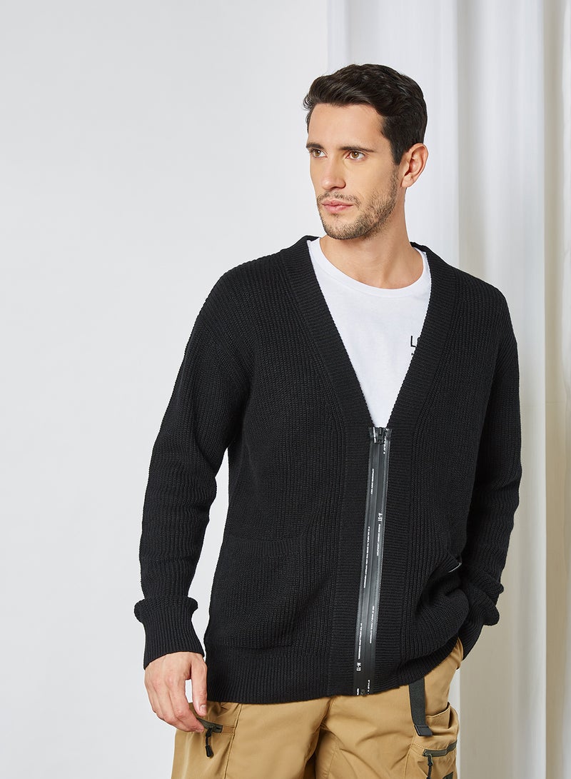 MUSIUM DIV. - Zip Through Cardigan Black - Image 1