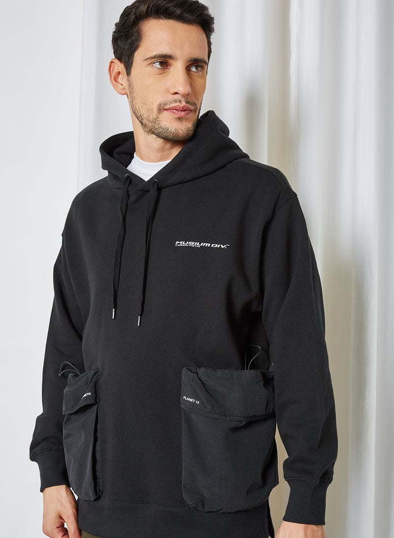 Dual Cargo Pocket Hoodie Black - v1614773004/N43434758V_4