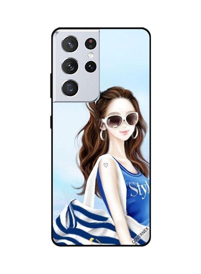 Covernex Protective Case Cover For Samsung Galaxy S21 Ultra 5G Blue Shirt Style - Image 1