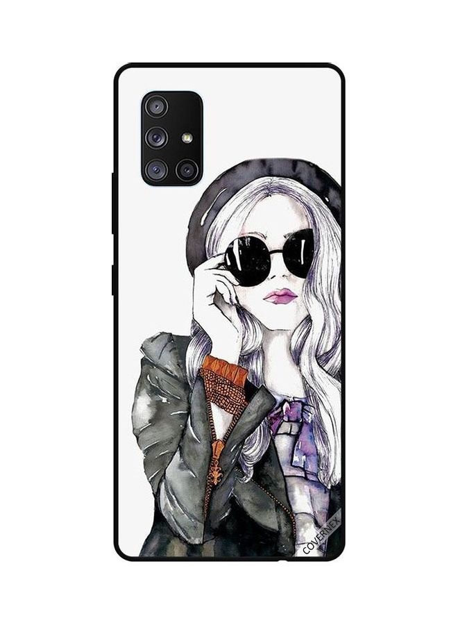 Covernex Samsung Galaxy A71 5G Protective Case Cover Printed Featuring Black Gliters Light Pink Paths Pattern DESIGN_0034 - Image 1