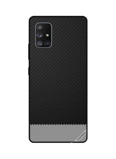 Printed Protective Case For Samsung Galaxy A71 5G  And  Strips Pattern Black And Grey Strips Pattern