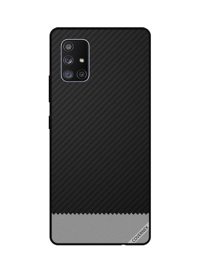 Covernex Printed Protective Case For Samsung Galaxy A71 5G  And  Strips Pattern Black And Grey Strips Pattern  - Image 1