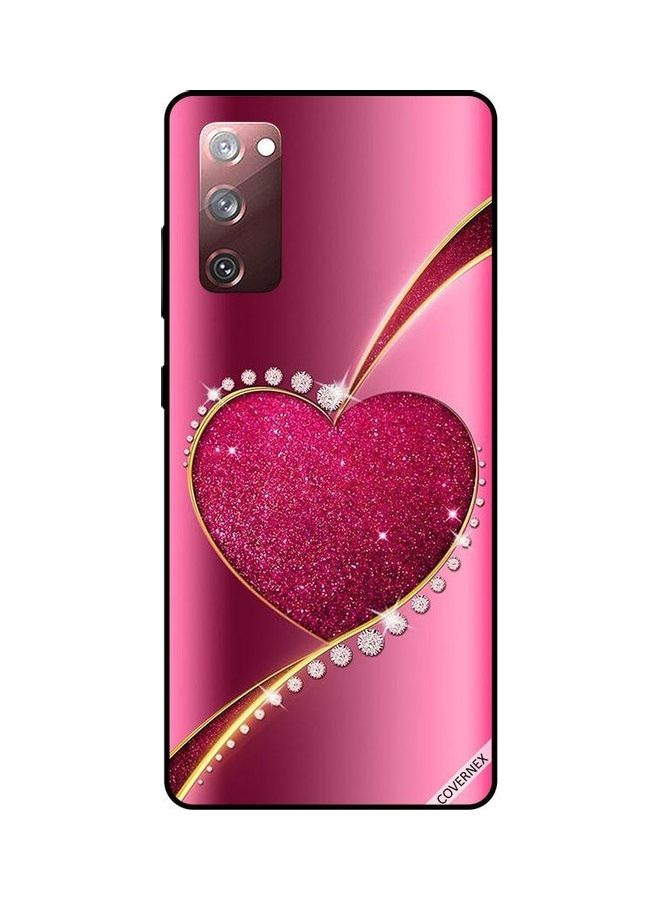 Covernex Samsung Galaxy S20 FE Protective Case Cover Printed Featuring Pink Glitter Heart DESIGN_0221 - Image 1