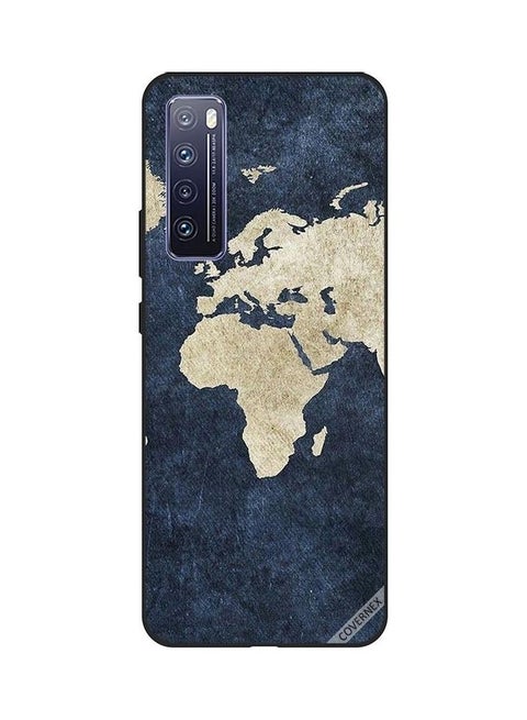 Protective Case Cover For Huawei nova 7 5G Map On Jeans Pattern