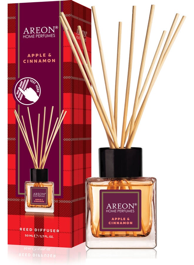 Areon - Reed Diffuser With Incense Sticks Apple & Cinnamon Multicolour 50ml - Image 1