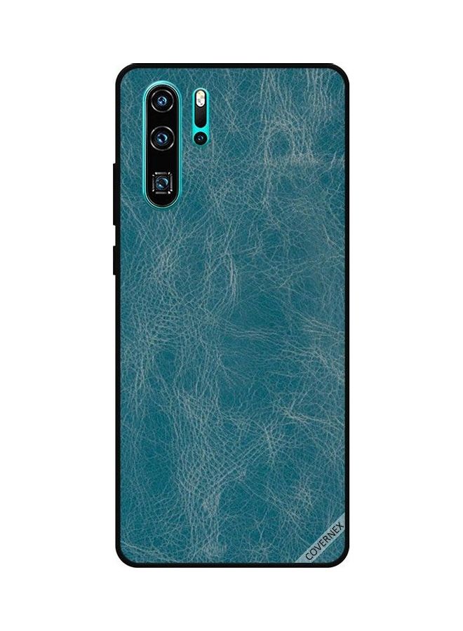 كوفرنيكس غطاء حماية واق لهاتف هواوي P30 برو تصميم لجلد بلون أزرق - Image 1
