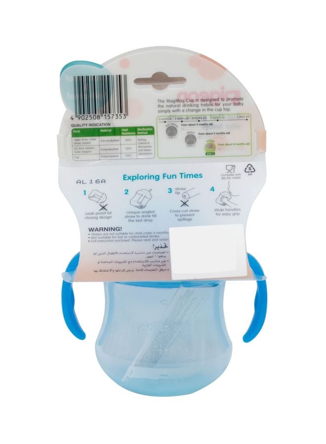 pigeon Mag Spout Staw Cup Leak And Spill Proof For Baby 200 Ml 8M+ - Sky Blue- 15735  - Image 2