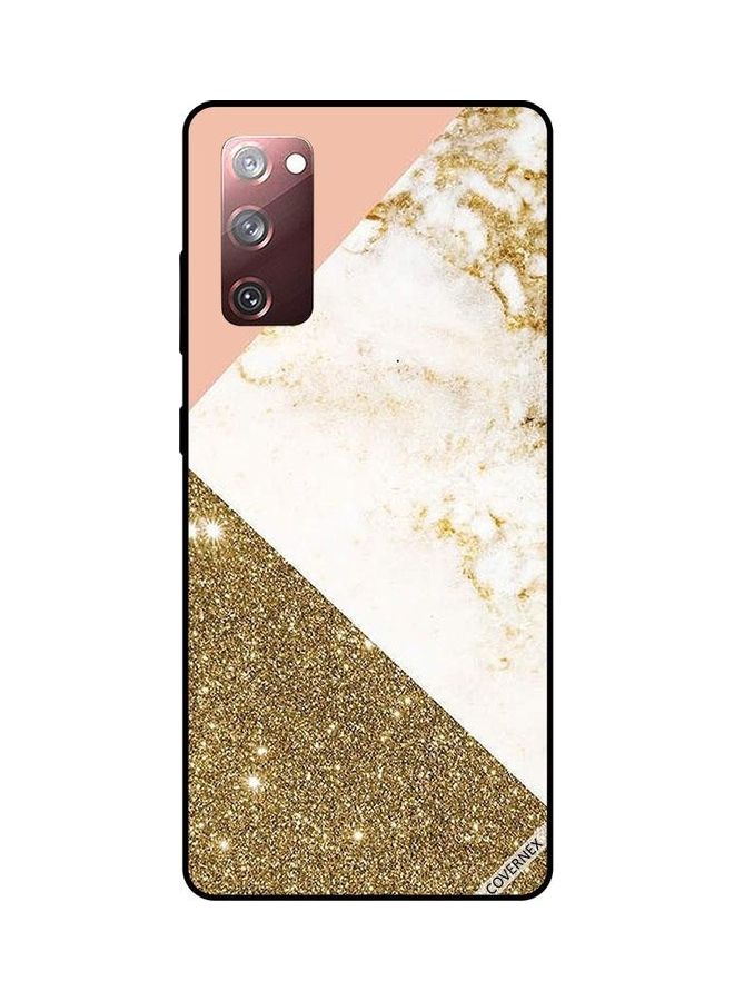 Covernex Samsung Galaxy S20 FE Protective Case Cover Printed Featuring Golden Glitter Heart DESIGN_0125 - Image 1