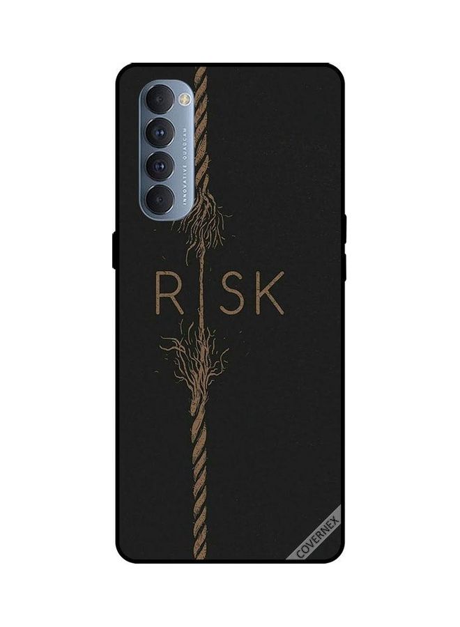 كوفرنيكس غطاء حماية واق لهاتف أوبو رينو 4 برو مطبوع عليه كلمة "Risk" - Image 1