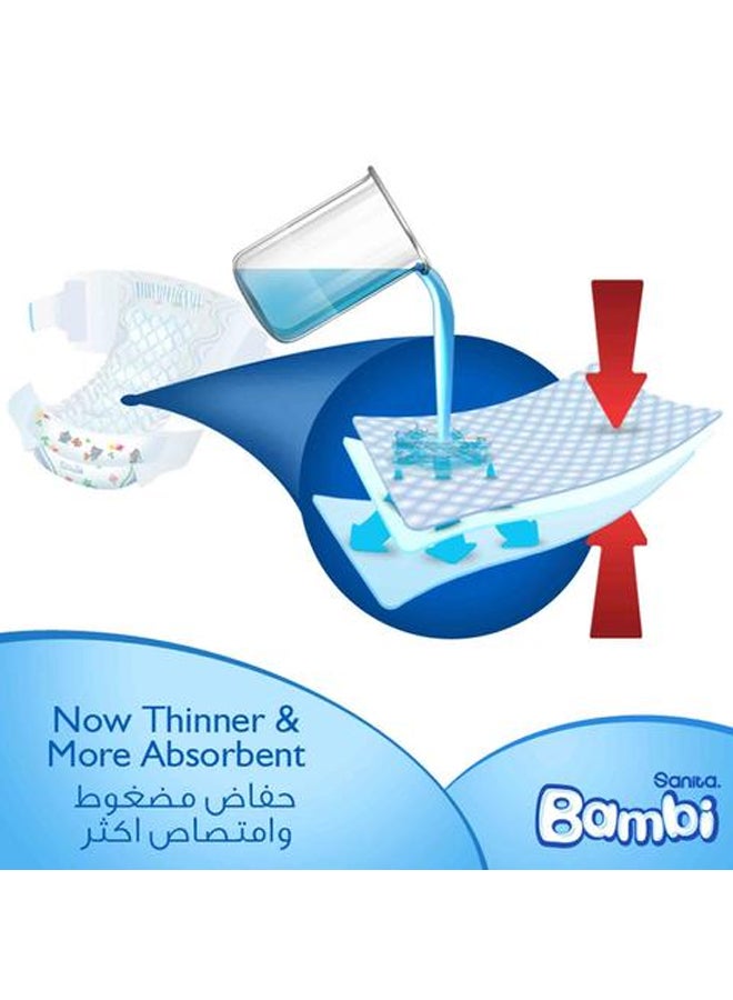 Sanita Bambi Baby Diapers, Size 4+, 10 - 18 Kg, 78 Count - Large, Mega Pack, Now Thinner And More Absorbent  - Image 2