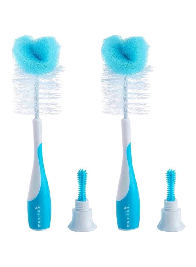 Munchkin Pack Of 2 Sponge Bottle Cleaning Brush Blue  - Image 2