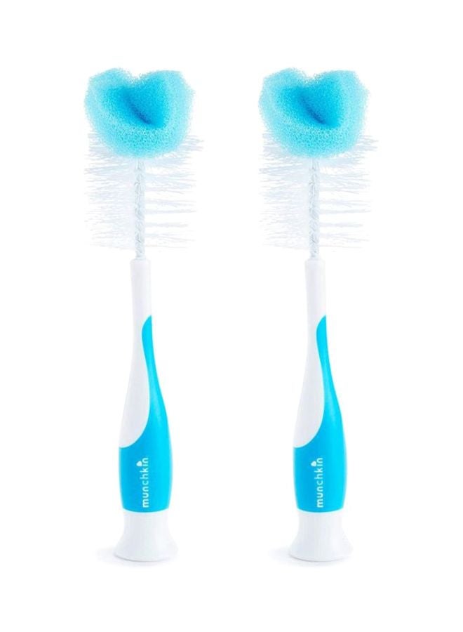 Munchkin Pack Of 2 Sponge Bottle Cleaning Brush Blue  - Image 1