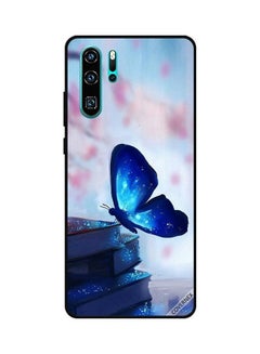 كوفرنيكس غطاء حماية خلفي لهاتف هواوي P30 برو مطبوع بفراشة ذات لون أزرق داكن فوق كتب  - Image 1