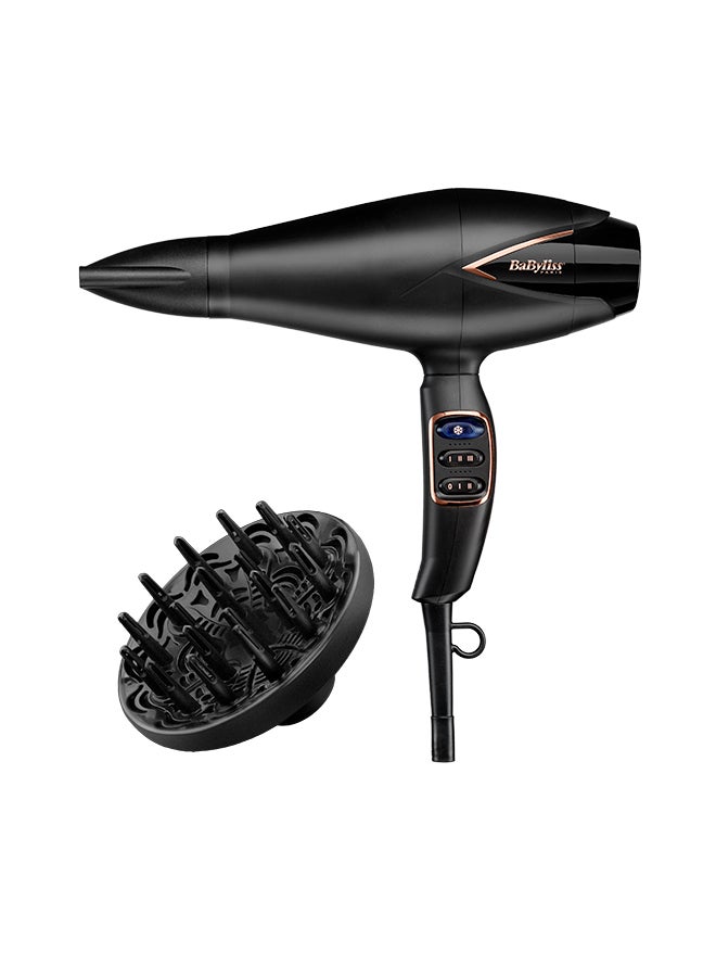 babyliss - Digital Dryer | 2200w With An Advanced Digital Motor| 3 Heat / 2 Speed Settings With Super Ionic Frizz-control | Lightweight & 10 Years Motor Guarantee | D665SDE Black - Image 1