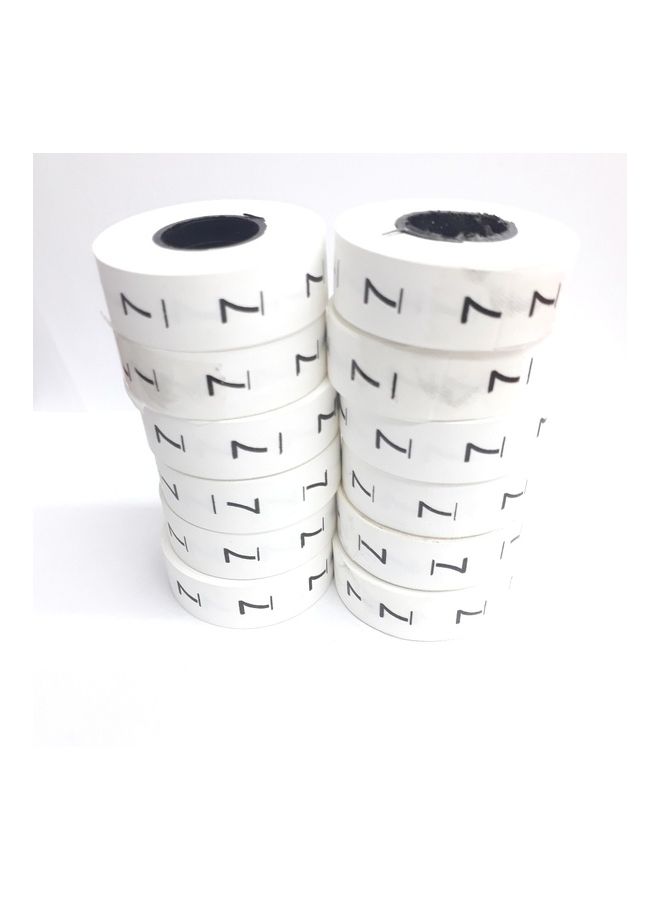 Number 7 - 12 Roll  Lable For Sewing Clothes Black/White  - Image 2