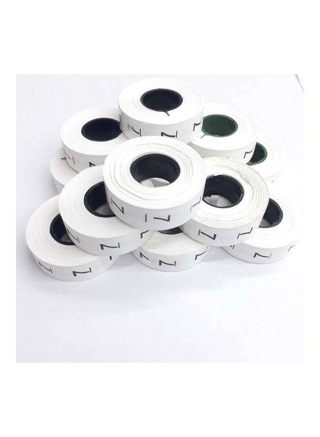 Number 7 - 12 Roll  Lable For Sewing Clothes Black/White  - Image 1