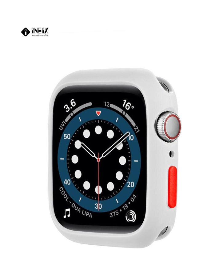 INEIX - Soft Silicone Case Cover For Apple Watch 44 mm White - Image 1