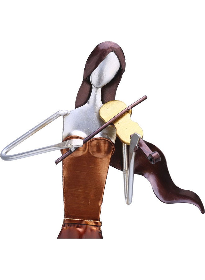 توراتس منحوتة بتصميم فتاة تعزف على آلة الكمان بني - Image 4