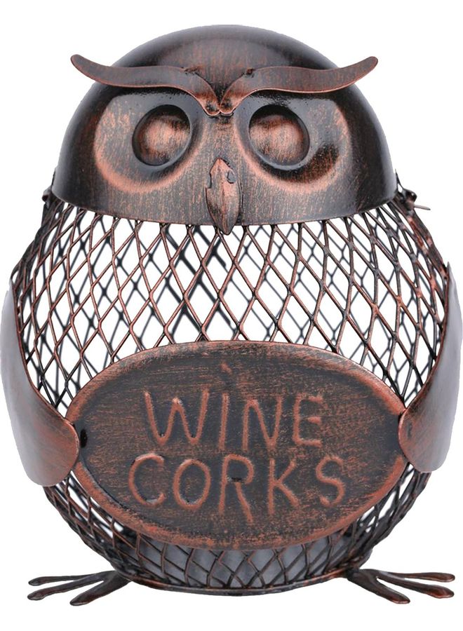 TOOARTS Iron Art Owl Creative Wine Holder Brown - Image 1