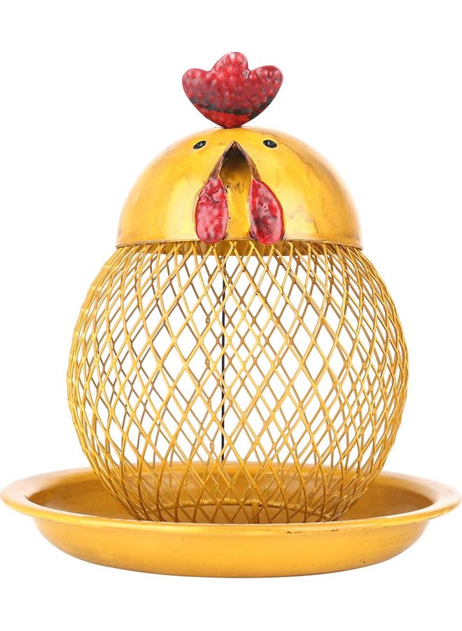 TOOARTS Decorative Hanging Metal Shaped Bird Feeder Golden/Red - Image 1