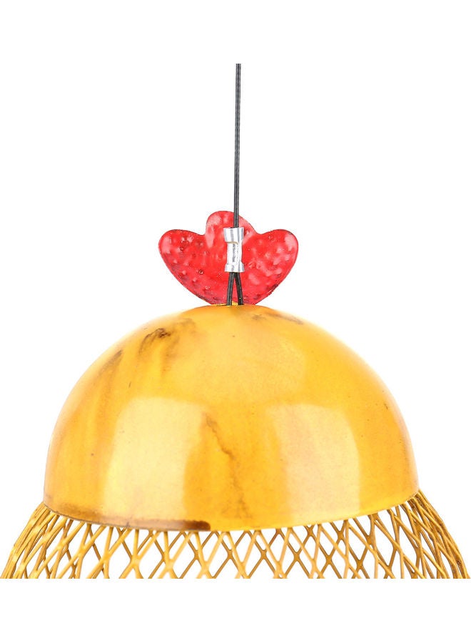 TOOARTS Decorative Hanging Metal Shaped Bird Feeder Golden/Red - Image 3