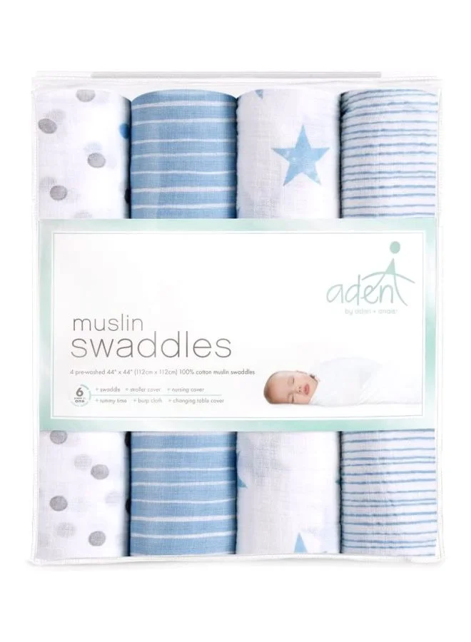 aden + anais Classic Swaddles, Pack of 4 - Dapper