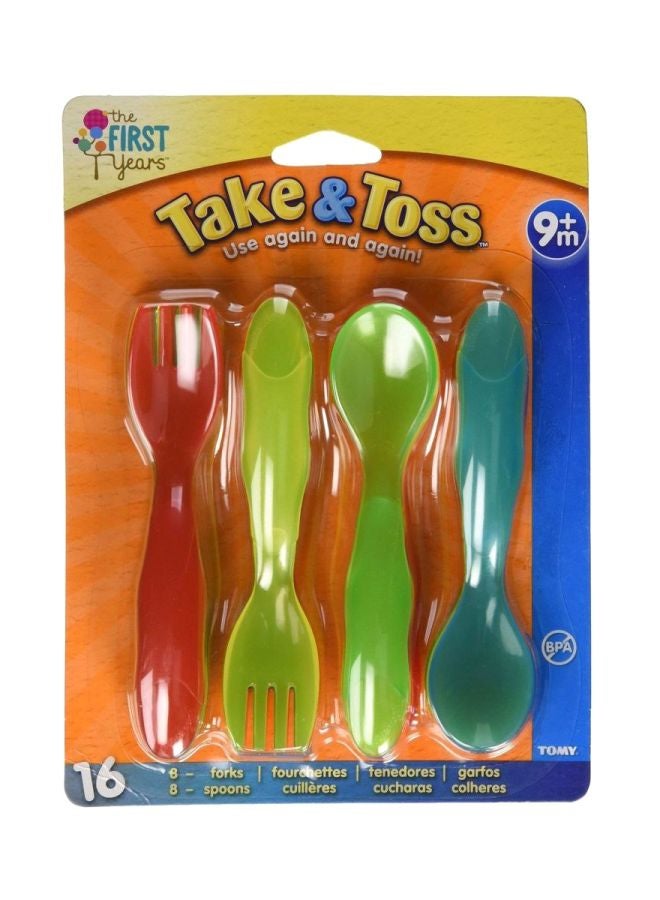 Take & Toss - 16-Piece Take And Toss Toddler Fork Spoon - Image 1
