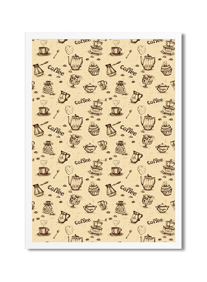 Printed Small Art Poster Beige/Brown 