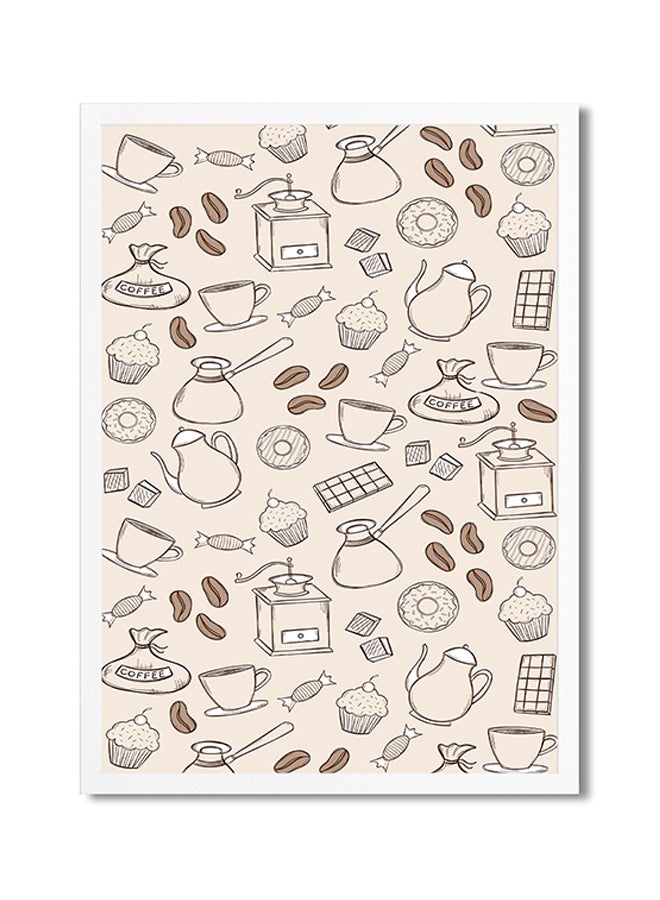 Foam Art Printed Poster Beige/Brown 