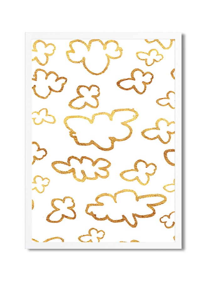 Foam Art Printed Poster White/Golden/Brown 