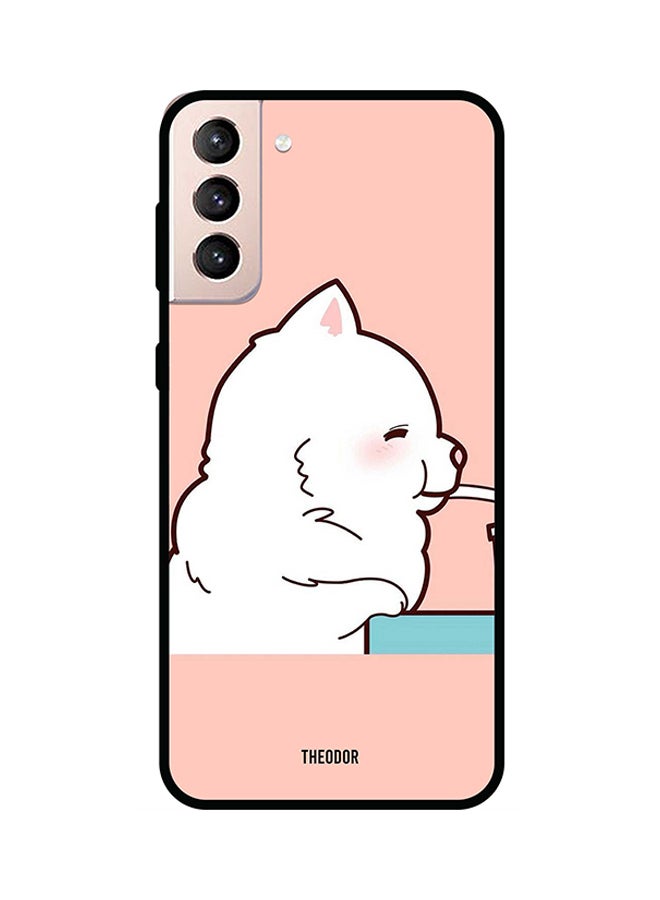 Theodor Protective Case Cover For Samsung Galaxy S21 Pink/White