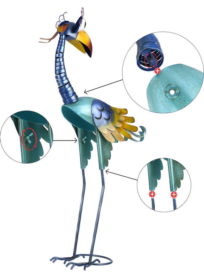 TOOARTS Decorative Metal Toucan Sculpture Multicolour 42.5 x 18.5 x 24cm - Image 2