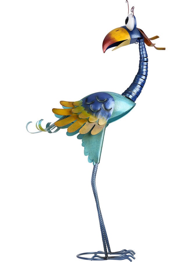 TOOARTS Decorative Metal Toucan Sculpture Multicolour 42.5 x 18.5 x 24cm - Image 3