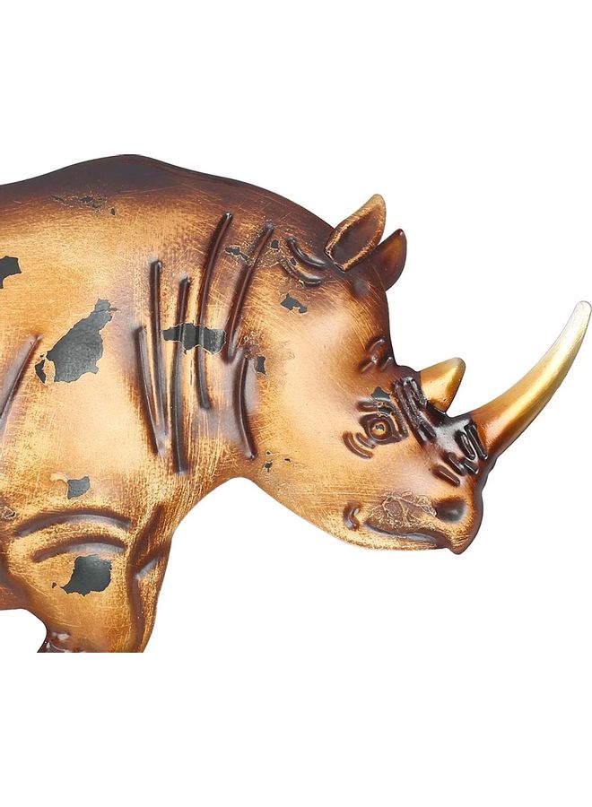 TOOARTS Tooarts Rhino Wall Hook Decorative Iron Hanger Wall Mounted Coat, Key, Hat Hook Vintage Design Hanger with 4 Hooks Screws Included Brown 19.5 x 13 x 14.5cm  - Image 2