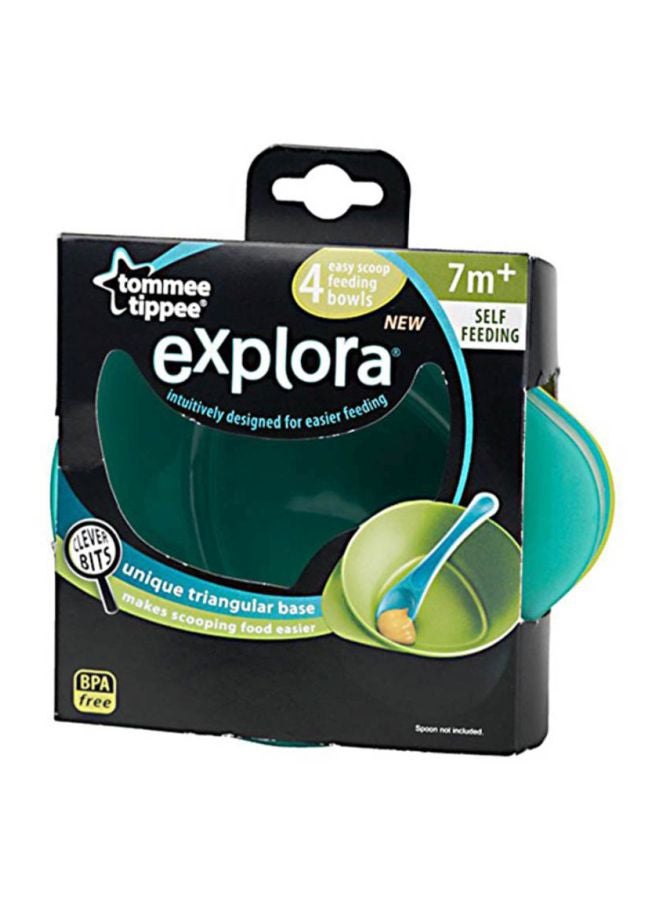 Explora Feeding Bowls, 7+ M, Pack Of 4 - Green/Blue